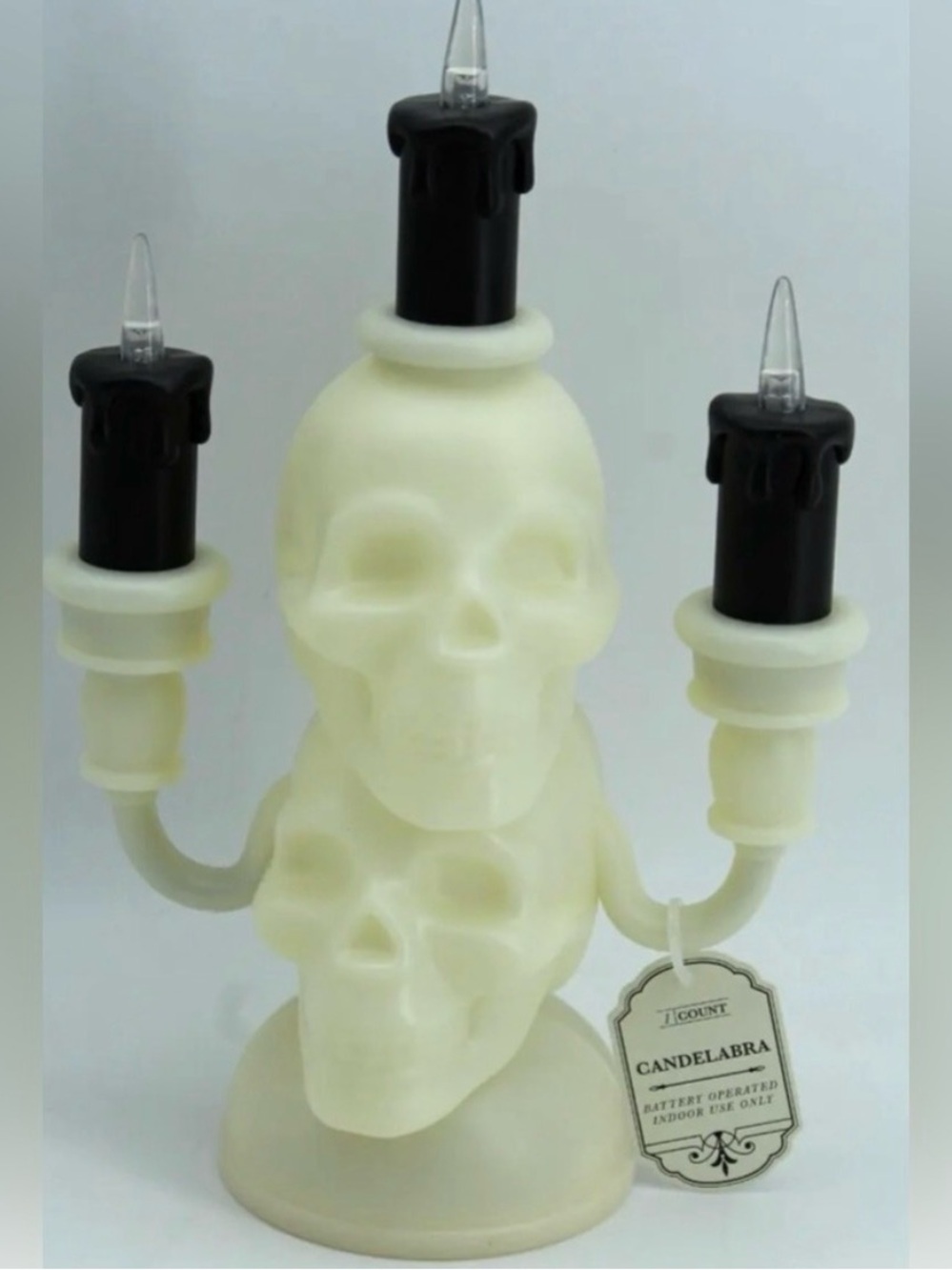 NWT Target Bullseye's Playground Light Up Skull Candelabra Halloween Decor